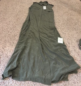 Maxi Vestido Equipment Mujer Sin Mangas Largo Día 100% Seda Verde Mujer Talla Grande - Imagen 1 de 5