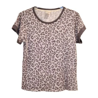 Lucky Brand Top Womens Size XL Pullover Leopard Print Gray Polyester Blend VGUC - Изображение 1 из 3