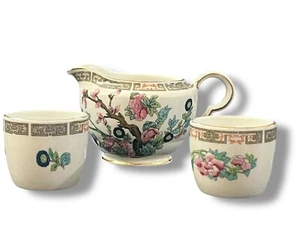 1930er John Maddock and Sons Indian Tree Gold 2 einzelne Eier Sake? Tassen und Kanne - Bild 1 von 19
