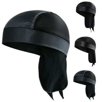 Do Rag Sweat Wicking Beanie Cooling Durag Skull Cap Motorcycle Head Wrap Bandana - Image 1 of 4