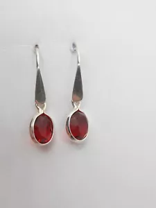 Orecchini in Argento 925 e Pietre sintetiche rosse - imitazione rubino - Foto 1 di 5