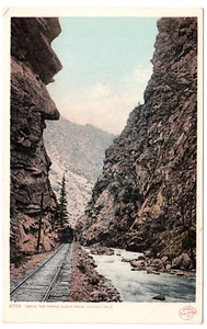 Clear Creek Canyon Colorado ~ Vintage Detroit Publishing Phostint #6732 Postcard - Picture 1 of 2