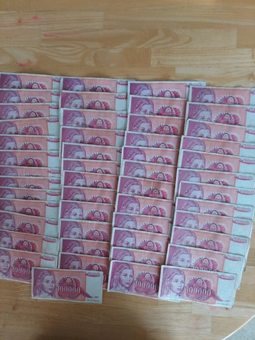 Lot of 50 Yugoslavia 100000 Dinara Circulated banknotes Cover