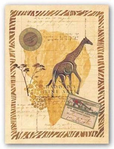 Travel Giraffe Fernando Leal Wildlife Art Print 18x24 - Imagen 1 de 1