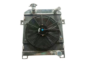 👍Aluminum Radiator &Fan JAGUAR MK1/MK2 MK I/II S-TYPE SALOON M/T 1955-1967 - Picture 1 of 6