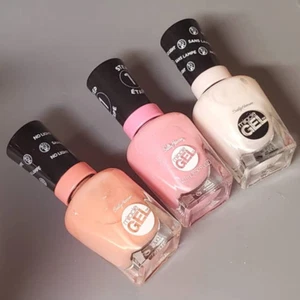 Sally Hansen Nail Polish LOT Malibu Peach Shock Wave Creme de la Creme - Picture 1 of 5