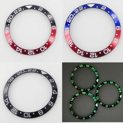 38mm black blue red luminous alloy bezel insert for 40mm SUB bliger mens watch - Image 1 of 4