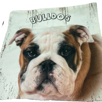 Funda Almohada Bulldog 17" Cuadrada Poliéster/Algodón Amantes de Perros Regalo Decorativa Foto 1 de 4
