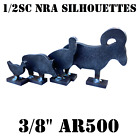 1/2Sc 3/8"Ar500 Ihmsa/Nra Metallic Silhouette Targets 4Pc Steel Rifle Knockovers