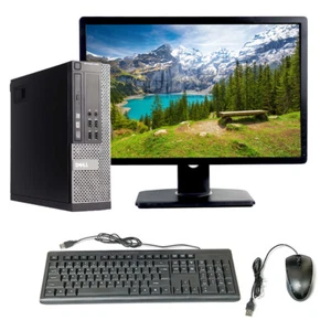 Dell i5 Desktop Computer SFF 8GB RAM 500GB HD 22" Monitor Windows 10 PC Wi-Fi - Picture 1 of 6