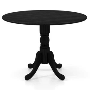 4 People Livingroom Rubberwood Dining Table Kitchen Round Tabletop W/Curved Legs - Picture 1 of 10