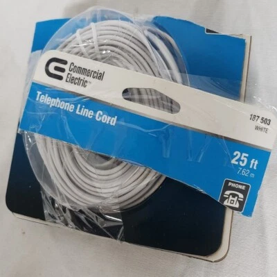 CE Tech 25 ft. Corded Phone Line - White - Image 1 of 4