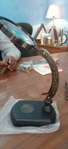 Glass Magnifying Brass Vintage Antique Magnifier Desk Style Handle Lens LOT 5 - Picture 1 of 8