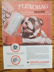 Rheinländer Paper Company 1961 Printanzeige Flexobag Bulldogge - Bild 1 von 1