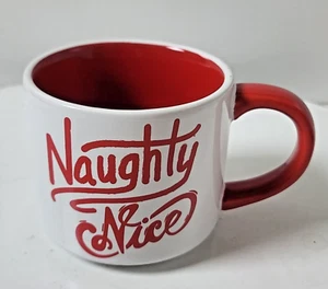 Naughty Nice Stoneware Mug by Threshold ~ Red and White - Picture 1 of 9