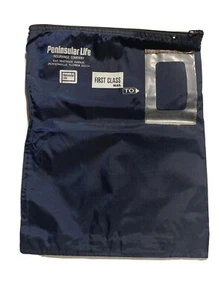 2 Vtg Peninsular Life Insurance Co. Vinyl First Class Mail Transit Bags 13”X16” - Picture 1 of 10