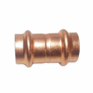 1/2" Coupling W/ Stop Press x Press (BAG OF 10) - COPPER PIPE FITTING - Picture 1 of 3