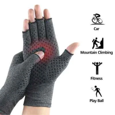 SWIFT WEAR Compression Gloves Anti Arthritis Fingerless Pain Relief Joint Support With Grip