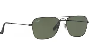 Ray Ban RB3136 CARAVAN Designer Sunglasses Shades GUNMETAL Grey 004 Green Lens - Picture 1 of 5