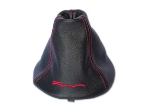 Gear Boot + Frame For Fiat Abarth 500 595 695 2008-2018 Leather Red Embroider - Picture 1 of 6