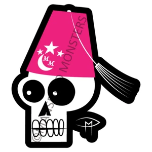 Skele Fez Hat 3" Sticker Skeleton Mansfield Monsters Original Art Doug Mansfield - Picture 1 of 1