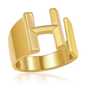 H Letter Ring Gold Initial Rings for Women Chunky Gold Rings for Women Letter Ri - Picture 1 of 7