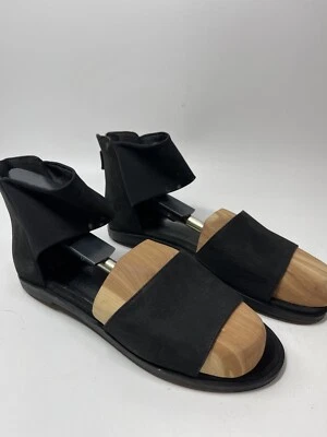 Сандалии на плоской подошве с ремешком на лодыжке Eileen Fisher Fame D'Orsay черные 9 б/у в отличном состоянии - Изображение 1 из 4