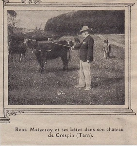 1907 -- RENE MAIZEROY UND SEINE BETEN IN SEINEM SCHLOSS VON CRESPIN 3H154 - Bild 1 von 1