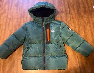 Reebok Winter Green Puffer Insulated Jacket Boys / Girls 4T Hooded Full Zip Coat - Picture 1 of 7