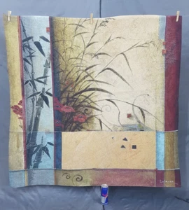 Vintage französischer schöner Gras gewebte Szene Wandbehang Wandteppich 130x127 cm - Bild 1 von 16