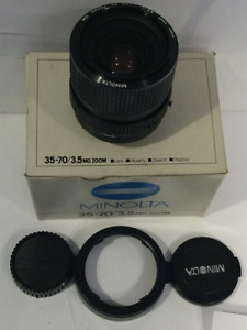 Minolta MD Zoom 35-70mm f/3.5 Macro Lens Fits Minolta MD Mount, Boxed, Hood