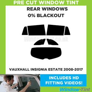 For Vauxhall Insignia Estate 2008-2017 Pre Cut Window Tint Rear 0% Blackout Film - Picture 1 of 10