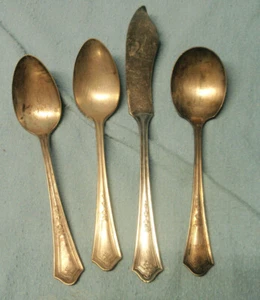 Lote 4 Cucharas Cuchillo Mantequilla ESMOQUIN 1923 ONEIDA Comunidad Par Placa Plateada JUSTO - Imagen 1 de 7