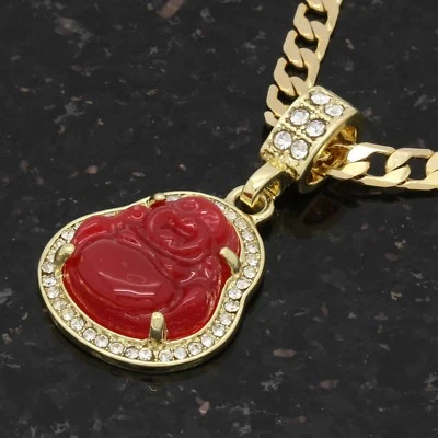 Cadena Cubana Chapada en Oro 14K Todos los Colores Buda Circonita Cúbica Helada 5mm 24" Foto 1 de 4