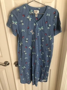 Classic Elements - Blue Dragonfly Women’s Night Shirt - Size S - 6-8 - Fast Ship - Picture 1 of 4