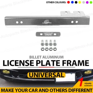 Universal Silver Aluminum Front License Plate Frame Relocate Mounting Bracket - Picture 1 of 8