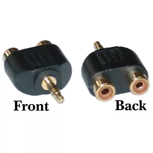 Cinch auf Stereo Adapter, 2 x Cinch Buchse / 1 x 3,5 mm Stereo Stecker 30S1-01300 - Bild 1 von 1