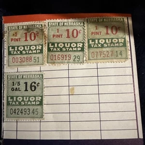 4 Vintage Nebraska Liquor Stamps - Picture 1 of 1
