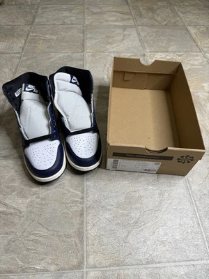 Air Jordan 1 Retro Hi OG Midnight Navy GS Shoe Size 5Y Blue FD1437-401 Preowned - Image 1 of 4