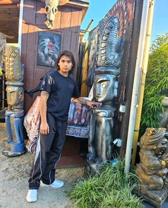 Statue Skulptur Inka Maya Azteken Gartenhaus Dekoration Höhe 2,00 Meter - Bild 1 von 12