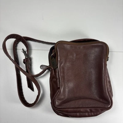 SAS Genuine Leather Crossbody Shoulder Purse Bag Brown Adjustable Strap Vintage - Image 1 of 4