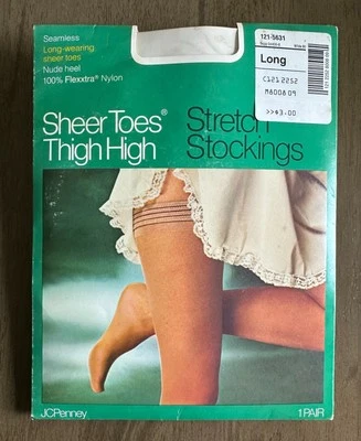 Medias elásticas altas hasta el muslo JC Penney de Gaymode de colección ~ nuevas en paquete ~ talla larga - blancas Foto 1 de 2