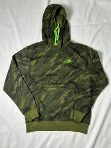 Nike Sportswear Club Green Camo Hoodie Sweatshirt NEU Neu mit Etikett - Bild 1 von 3