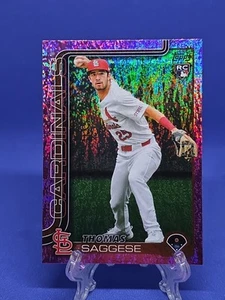 2025 Topps Series 2 Thomas Saggese RC Pink Holofoil #463 St Louis Cardinals - Bild 1 von 2
