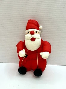 Babbo Natale peluche peluche anni 80 Natale 8” International Silver Co Vintage Nylon - Foto 1 di 8