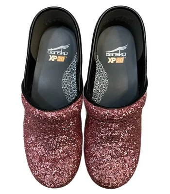Dansko XP 2.0 Pink Glitter Clogs Women’s Size 38 US 7.5 Slip Resistant Shoes - Image 1 of 4