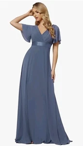 Abendkleid Brautjungfer Ever Pretty A-Linie Staubige Marine Größe 42 - Bild 1 von 5