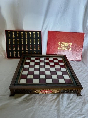 Coca-Cola Stained Glass Chess Set 1996 - Franklin Mint - Pre-owned - See Details - Image 1 of 4