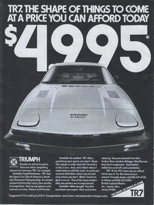 Triumph TR7 1979 anuncio impreso "La forma de las cosas por venir" ¡¡4995 $!!! - Imagen 1 de 7