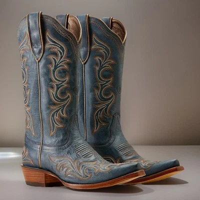 BOTAS VAQUERAS ARIAT HAZEN BLUEBERRY PUNTA CORTA MUJER TALLA EE. UU. 9,5B MEDIANAS Foto 1 de 4